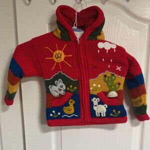 PERUVIAN WOOD SWEATER WITH POLAR FLEECE LINING KID